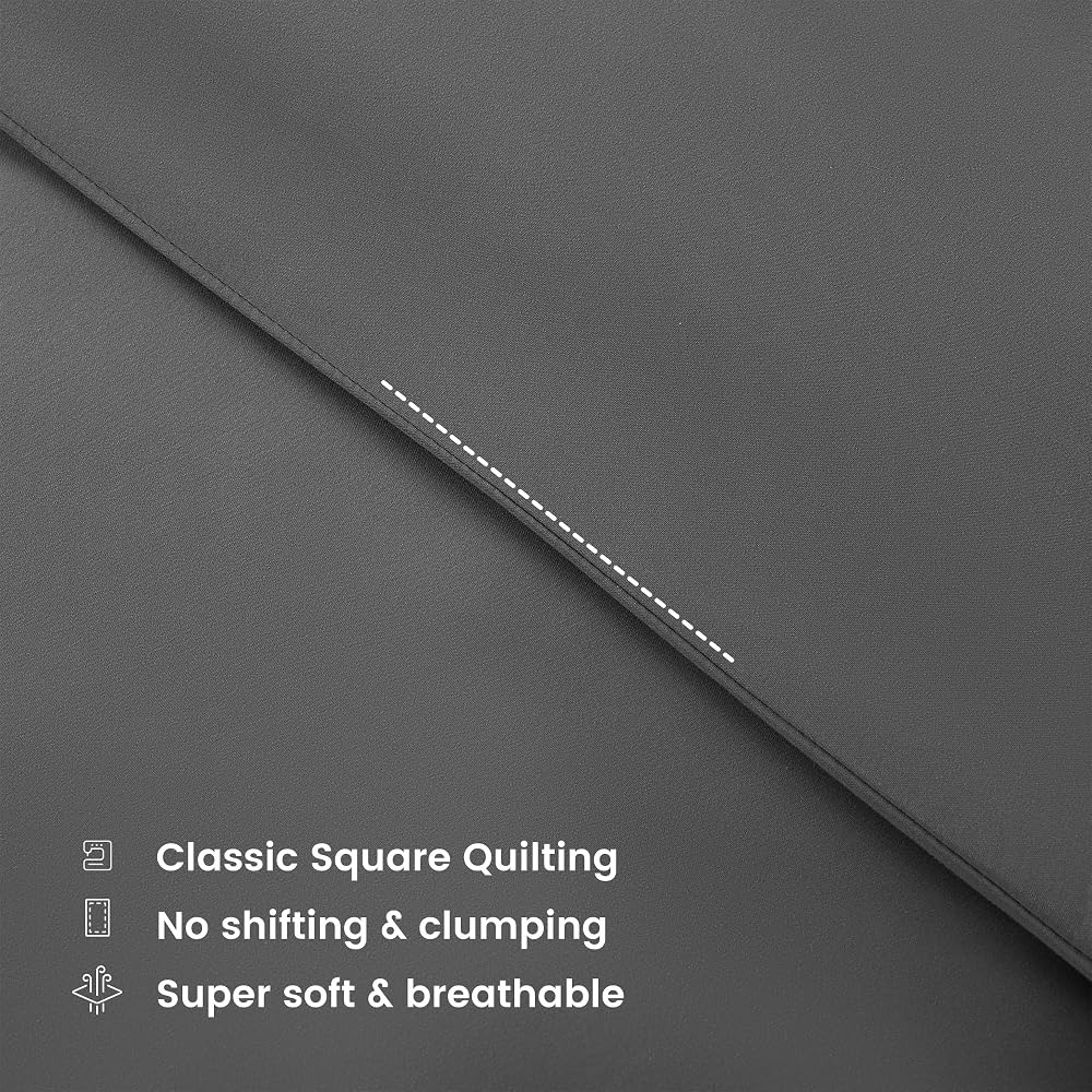 SLEEP ZONE Couette réversible en duvet alternatif pour très grand lit, légère, douce et respirante pour toutes les saisons, côté bleu marine + côté B gris - Image 12