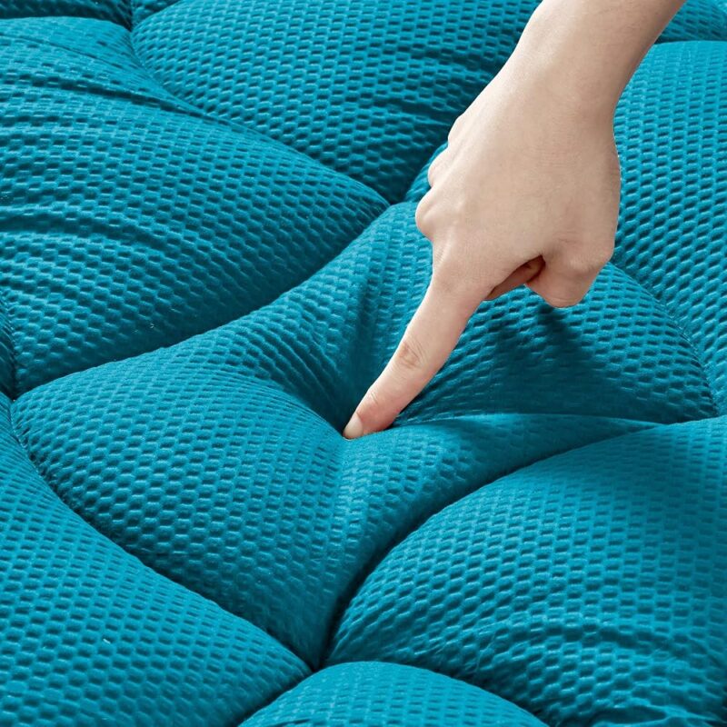 SLEEP ZONE Surmatelas Ergonomique de qualité athlète, rafraîchissant, Doux, Moelleux, avec Poche Profonde jusqu'à 53,3 cm, Large Jupe élastique, Bleu Sarcelle, Grand lit