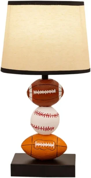 amz-41e-vpjjsel-f44b8aa5 Ecliptix Kids Table Lamp, 14 Inch Rugby Football & Baseball Design with Cute Lampshade, Sports-Themed lamp Ideal for Children's Bedroom Decor, Bedside Lamp Includes LED Bulb