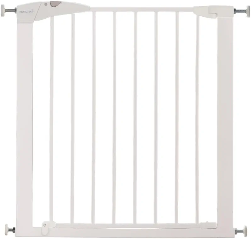 Munchkin Barrière de Sécurité Maxi Secure Bébé 76-82cm | Barrière de Sécurité Bébé et Chien pour Portes | Installation Facile sans Vis | Blanche