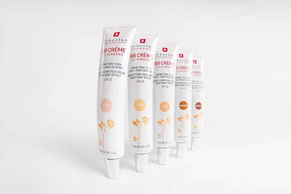 Erborian - BB Crème au Ginseng 5-en-1 - Soin Teinté Perfecteur Effet "Peau de Bébé" - Fond de Teint Couvrant Imperfections - Protection Solaire SPF 20 - Soin Cosmétique Coréen