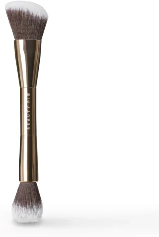 Beauty Pie Pinceau à double extrémité Sculpt & Blush 012 – Pinceau de maquillage professionnel biseauté et conique – Poils synthétiques végétaliens et sans cruauté envers les animaux – Sculpter