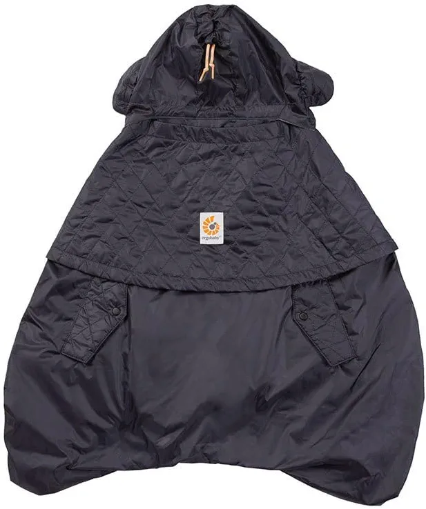 Ergobaby Cocon Météo Hiver, protection contre la pluie et le froid avec doublure en polaire pour tous les Porte-Bébés Ergobaby, protection par tous les temps avec housse imperméable, Charcoal