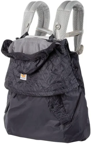 Ergobaby Cocon Météo Hiver, protection contre la pluie et le froid avec doublure en polaire pour tous les Porte-Bébés Ergobaby, protection par tous les temps avec housse imperméable, Charcoal