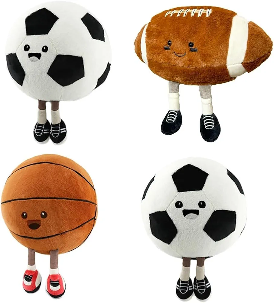 7 inch Rugby Stuffed Sports Balls Toy,with feet Creative Football Doll Fun Cute Plush Doll Toy Plush Stuffed Spherical Soft Toys Sports Throw Pillow CushionKids Gift (Rugby)