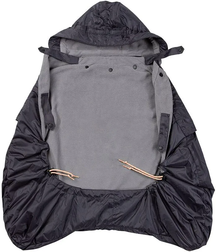 Ergobaby Cocon Météo Hiver, protection contre la pluie et le froid avec doublure en polaire pour tous les Porte-Bébés Ergobaby, protection par tous les temps avec housse imperméable, Charcoal