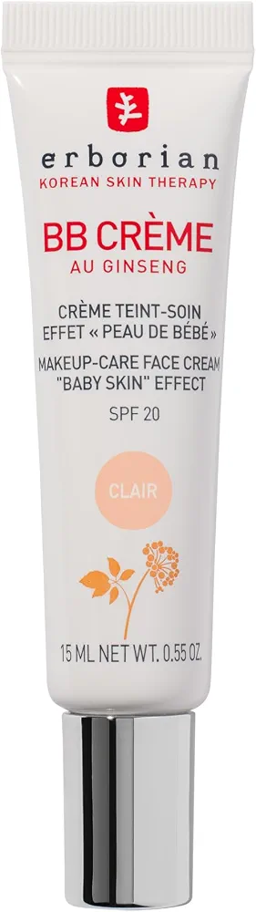 Erborian - BB Crème au Ginseng 5-en-1 - Soin Teinté Perfecteur Effet "Peau de Bébé" - Fond de Teint Couvrant Imperfections - Protection Solaire SPF 20 - Soin Cosmétique Coréen