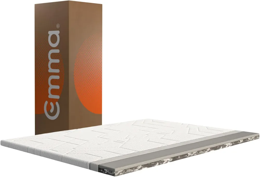 Surmatelas Emma Original Pro 140x190 cm, 8 cm | 2 Couches Thermorégulantes & Ferme | Mousse HRX | Housse Amovible et Lavable | Prolonge la Durée de Vie du Matelas