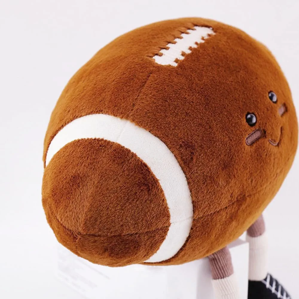 XIYUAN 13inch Rugby Plush Toys Soft Stuffed Sports Plush Balls Cute Fun American Soccer Doll Toys with feet Creative Football Spherical Decor Throw Pillow for Christmas Kid Gift (Rugby)