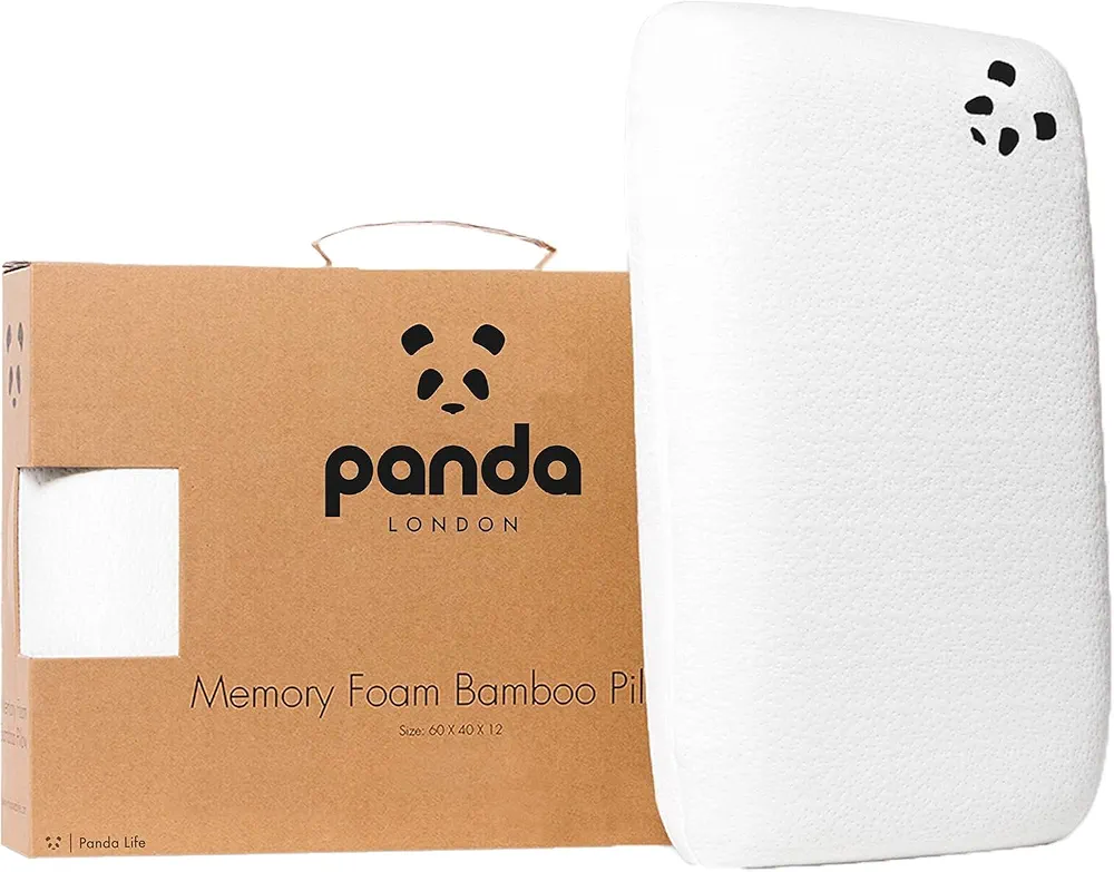 Panda London Oreiller en mousse à mémoire de forme en bambou – Soutien orthopédique, housse en bambou, essai de 30 nuits