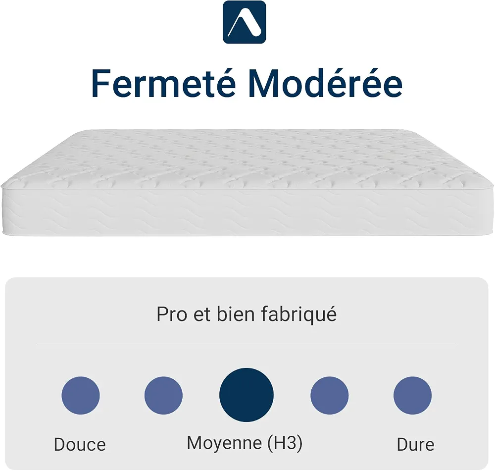 Avenco Matelas 90x190, 20CM, Matelas à Ressorts Ensachés, Mousse de Confort Double, Isolation des Mouvements, Certifié Sûr et Fiable par CertiPUR-US et Oeko-TEX, Soutien Lombaire | Soutien Ergonomique, Soulage les Tensions, Améliore le Sommeil, Épous