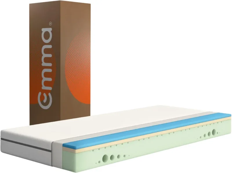 Emma Matelas One | 90 x 190 cm | Hauteur 18 cm | Confort Ferme Médium | Mousse à Mémoire de Forme & Airgocell® | Housse Respirante UltraDry™ | Soutien Ergonomique | Conçu en Allemagne