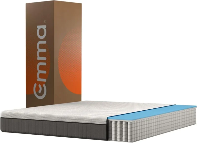 Matelas Emma Original Lite | Mousse à mémoire de forme, ressorts ensachés | 160x200 cm | hauteur 22 cm | Moyen-ferme (H7) | Soutien à 3 zones | Ergonomique | Ultra respirant | Durable | Housse lavable