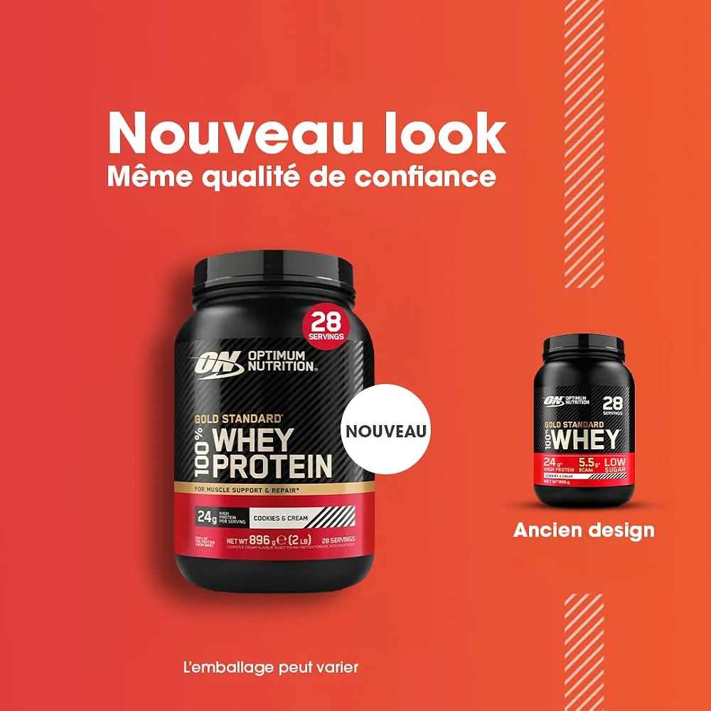 Optimum Nutrition Gold Standard 100% Whey Protéine en Poudre, 896 g | Chocolate Peanut Butter, 28 Portions, 24g de Protéines,BCAA,Soutient la Croissance et la Récupération Musculaires
