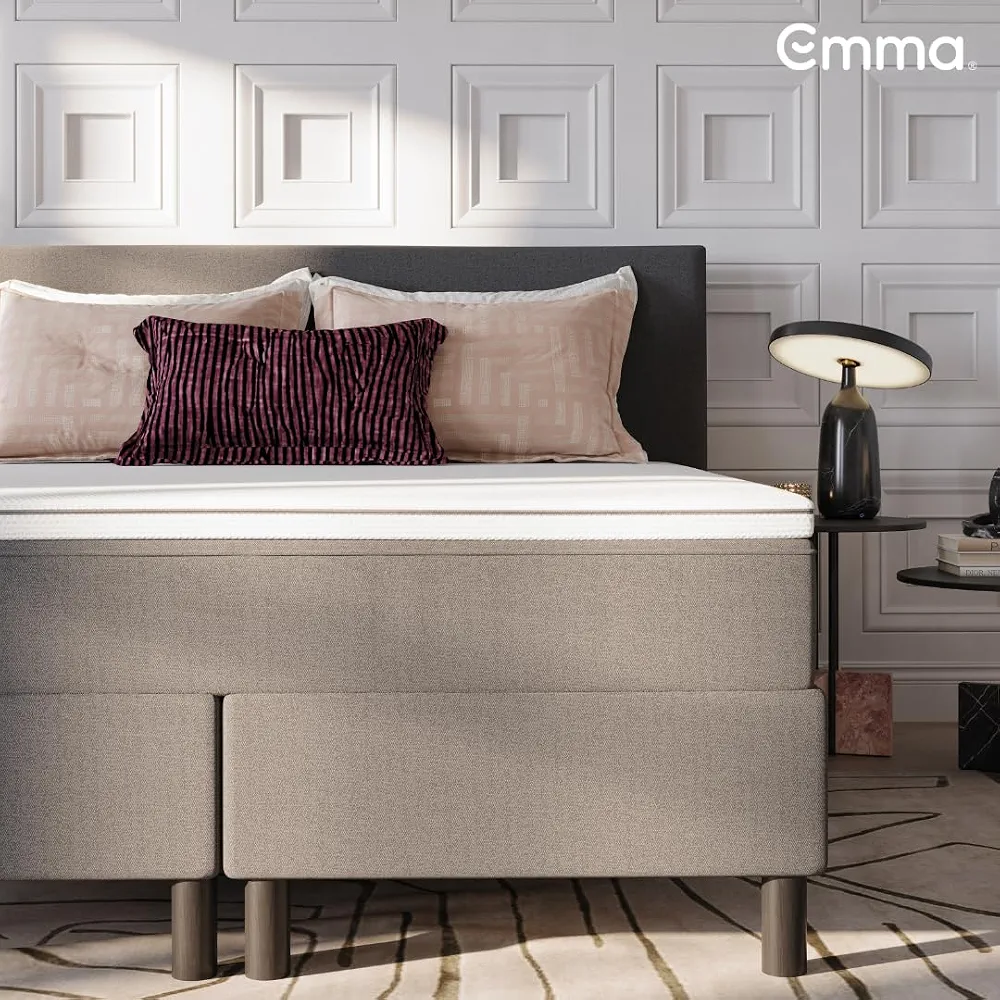 Surmatelas Emma Original Pro 140x190 cm, 8 cm | 2 Couches Thermorégulantes & Ferme | Mousse HRX | Housse Amovible et Lavable | Prolonge la Durée de Vie du Matelas