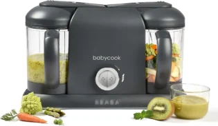 amz-716xqpia4zl-87cf17fd BÉABA, Babycook Duo, Robot Bébé 4 en 1 Mixeur-Cuiseur, Cuisson Vapeur rapide 15min, Diversification alimentaire, Petits pots bébé maison, Contenance XXL 2200 ml, Dark Grey
