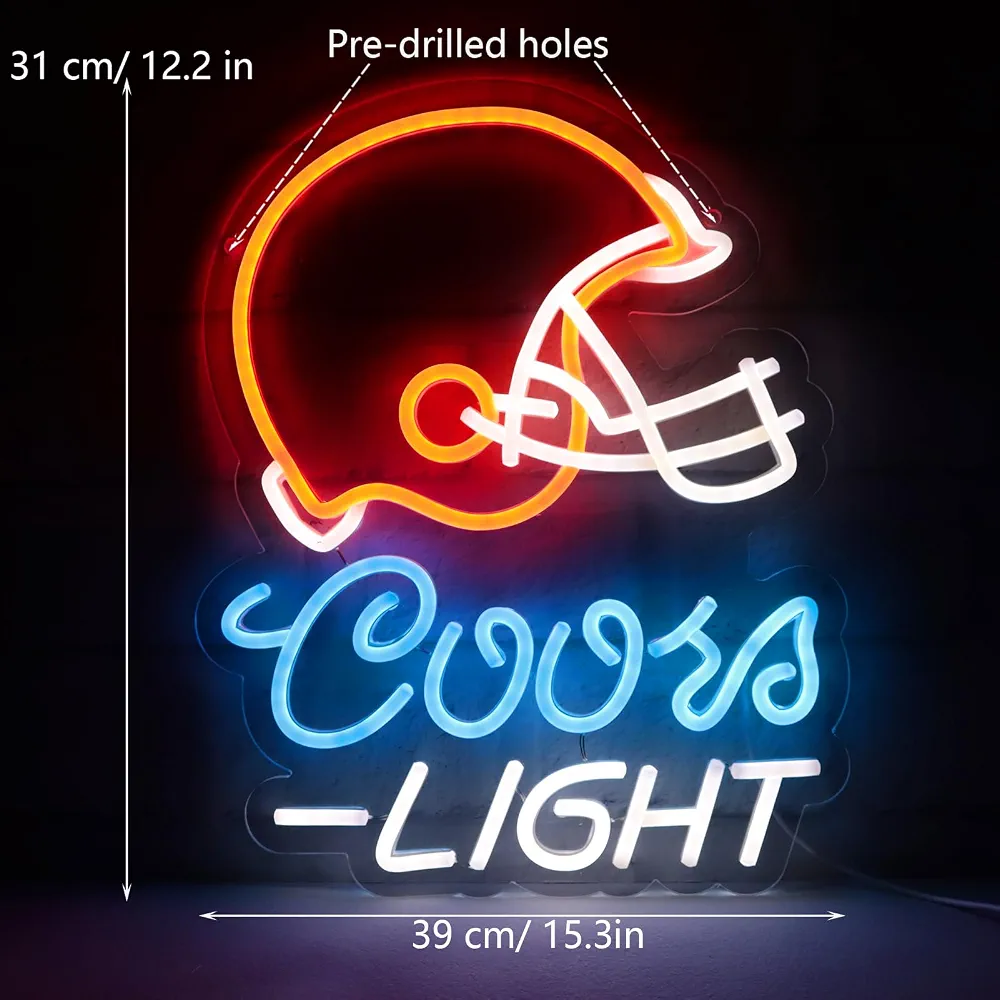 Rugby Helmet Crs Light Neon Signs for Wall Decor Football Neon Lights for Bedroom Led Signs Suitable for Man Cave Bar Pub Christmas Birthday Party Gift