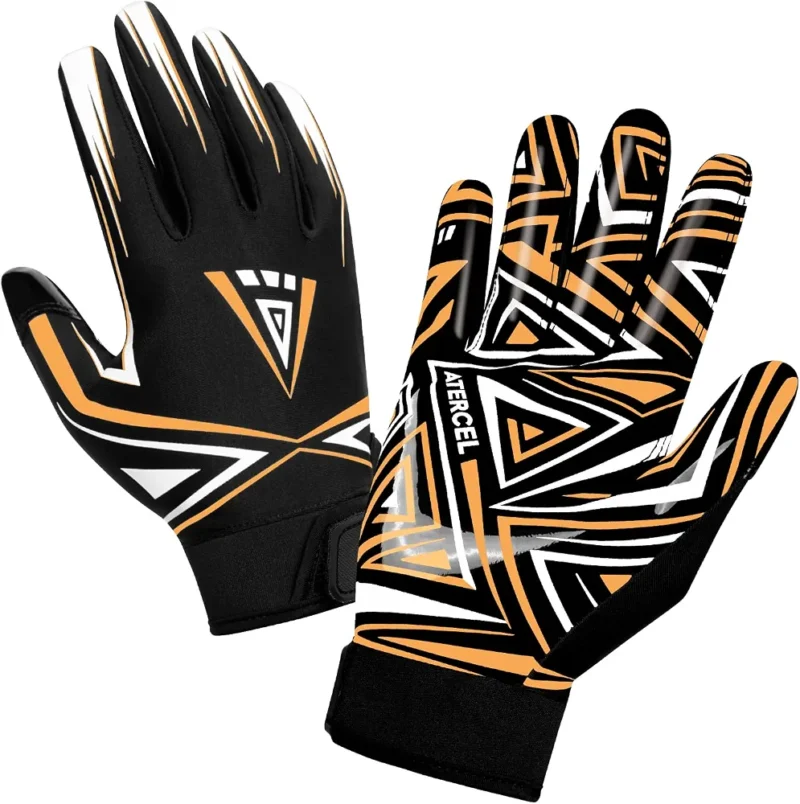 ATERCEL Football Gloves Men Football Receiver Gloves, Enhanced Performance and High Grip Rugby Football Gloves for Adults