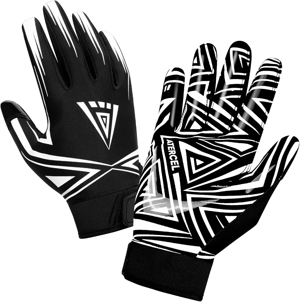ATERCEL Football Gloves Men Football Receiver Gloves, Enhanced Performance and High Grip Rugby Football Gloves for Adults