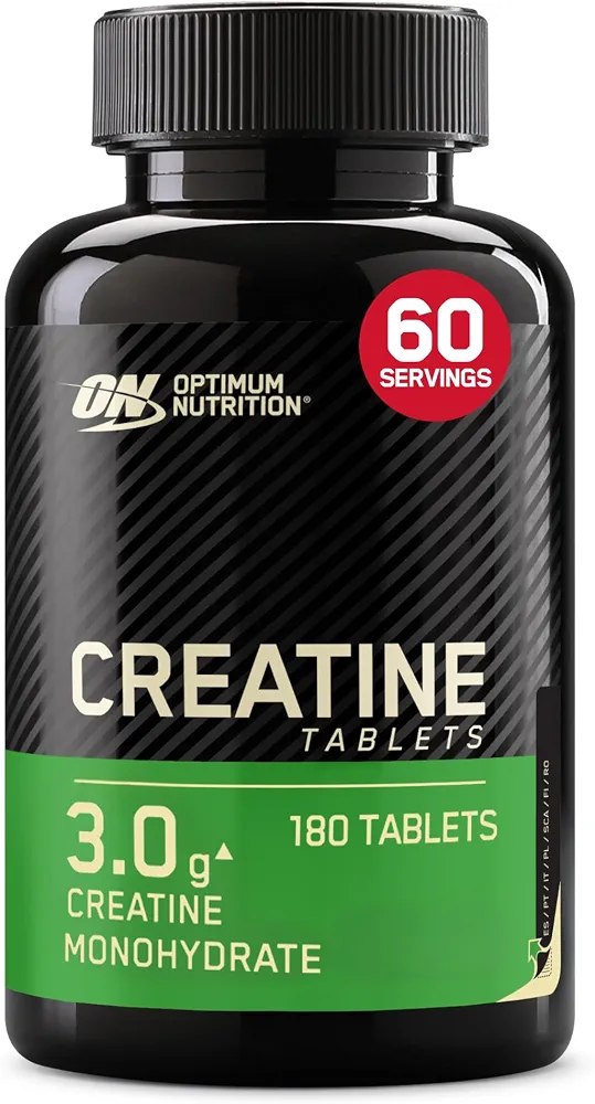 Optimum Nutrition Creatine Capsules, 180 Comprimés | Non Aromatisé, 60 Portions, 3g de Créatine Monohydrate, Soutient la Performance pendant les Entraînement de Haute Intensité