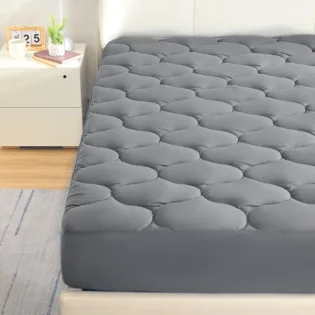 Sleep Zone Surmatelas rafraîchissant pour lit Full Size, rembourré, Respirant, Lavable, pour Chambre d'amis, Respirant et Moelleux, Gris