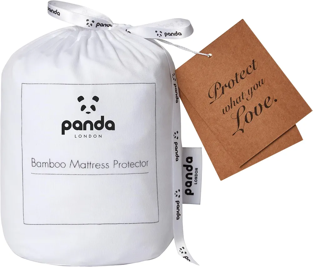 Panda® Protège-matelas en bambou – Petit lit double | Imperméable, ultra fin et durable | Léger et respirant | Hypoallergénique et antibactérien | Doux pour la peau | Literie essentielle | Pas de