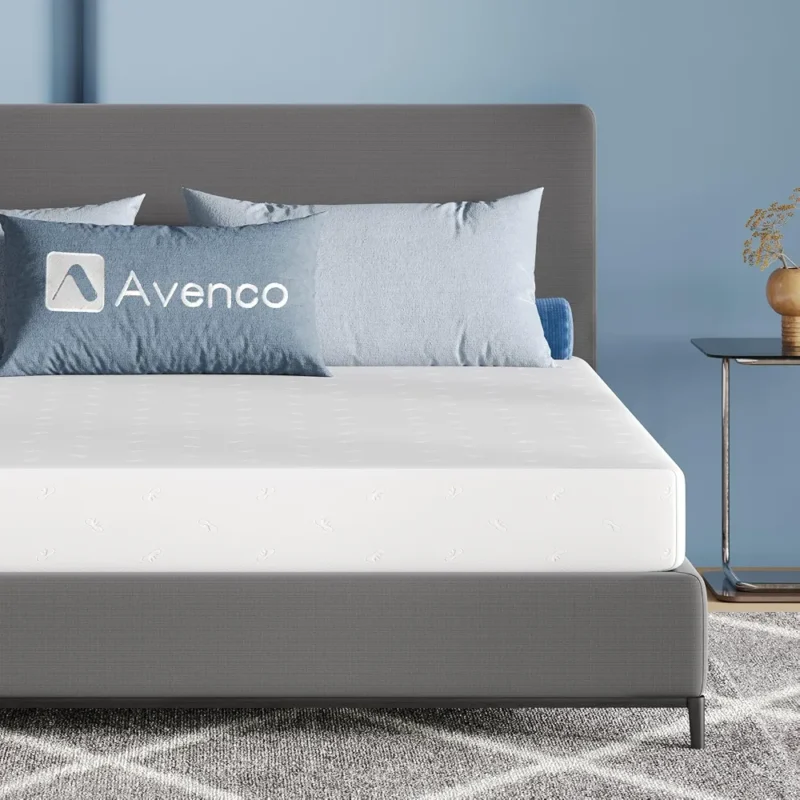 Avenco Matelas 160x200, 18CM, Matelas à Mémoire de Forme en Gel, Mousse en Matériau Bambou, Certifié Sûr et Fiable par CertiPUR-US et Oeko-TEX, Sommeil Frais, Evacuation de L'humidité, Lavable