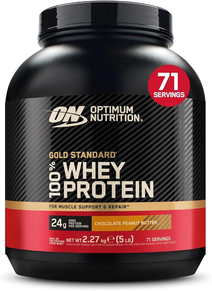Optimum Nutrition Gold Standard 100% Whey Protéine en Poudre, 2,27 kg | Extreme Milk Chocolate, 71 Portions, 24g de Protéines,BCAA, Soutient la Croissance et la Récupération Musculaires