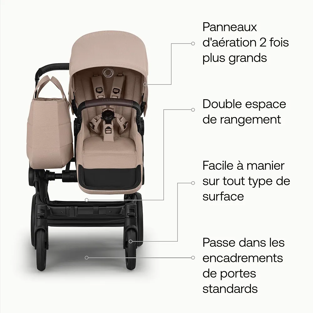 Poussette Bugaboo Donkey 6 simple, convertible en modes double et jumeaux