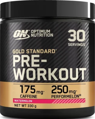 Optimum Nutrition Gold Standard Pre-Workout en Poudre, Boisson Énergétique Goût Pastèque, 330g, 30 Doses