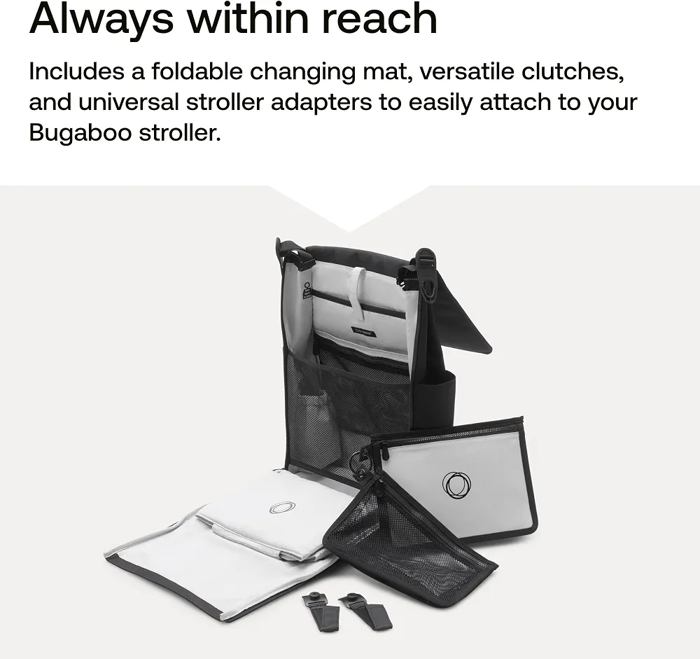Bugaboo Sac à dos à langer, sac durable fabriqué à partir de matériaux recyclés, hydrofuge, facile à nettoyer, comprenant un matelas à langer et un porte-bouteille isotherme, Midnight Black