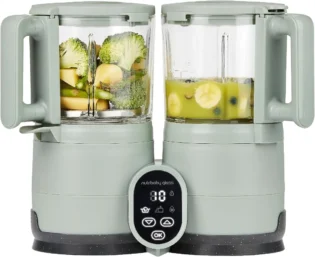 amz-71smhqiei2l-e236bbe6 Babymoov Robot Cuiseur Bébé Nutribaby Glass - Bols en Verre - 4 en 1 Mixeur Cuiseur Vapeur, Grande Contenance 1,9L, Cuisson Saine des Aliments, Vert Celadon