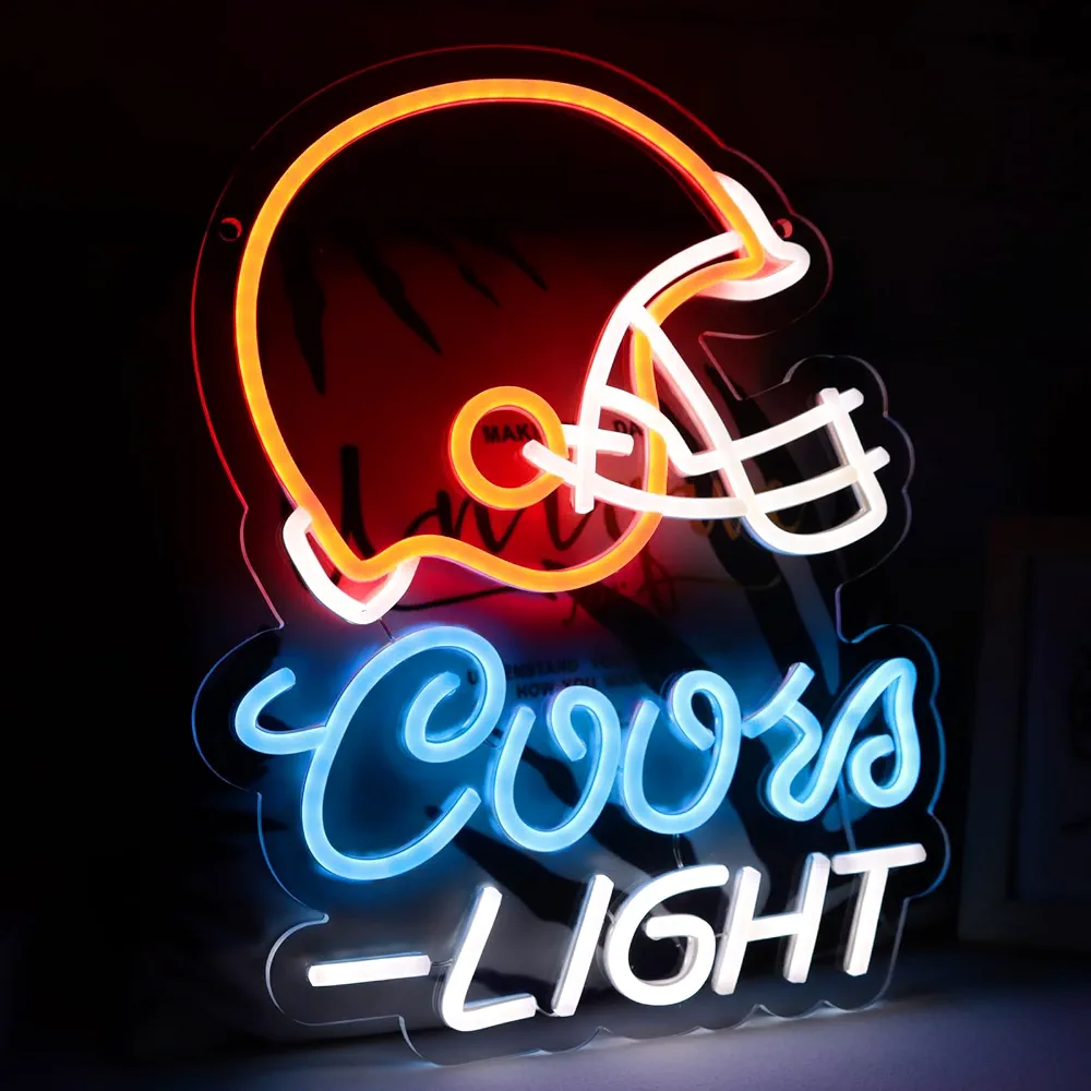 Rugby Helmet Crs Light Neon Signs for Wall Decor Football Neon Lights for Bedroom Led Signs Suitable for Man Cave Bar Pub Christmas Birthday Party Gift