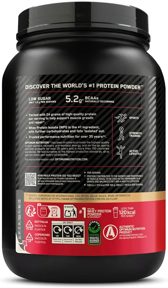 Optimum Nutrition Gold Standard 100% Whey Protéine en Poudre, 896 g | Chocolate Peanut Butter, 28 Portions, 24g de Protéines,BCAA,Soutient la Croissance et la Récupération Musculaires