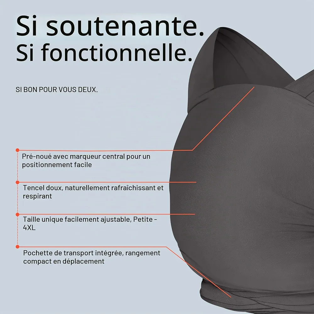 Écharpe de Portage Ergobaby Aura Lyocell - Soft Black