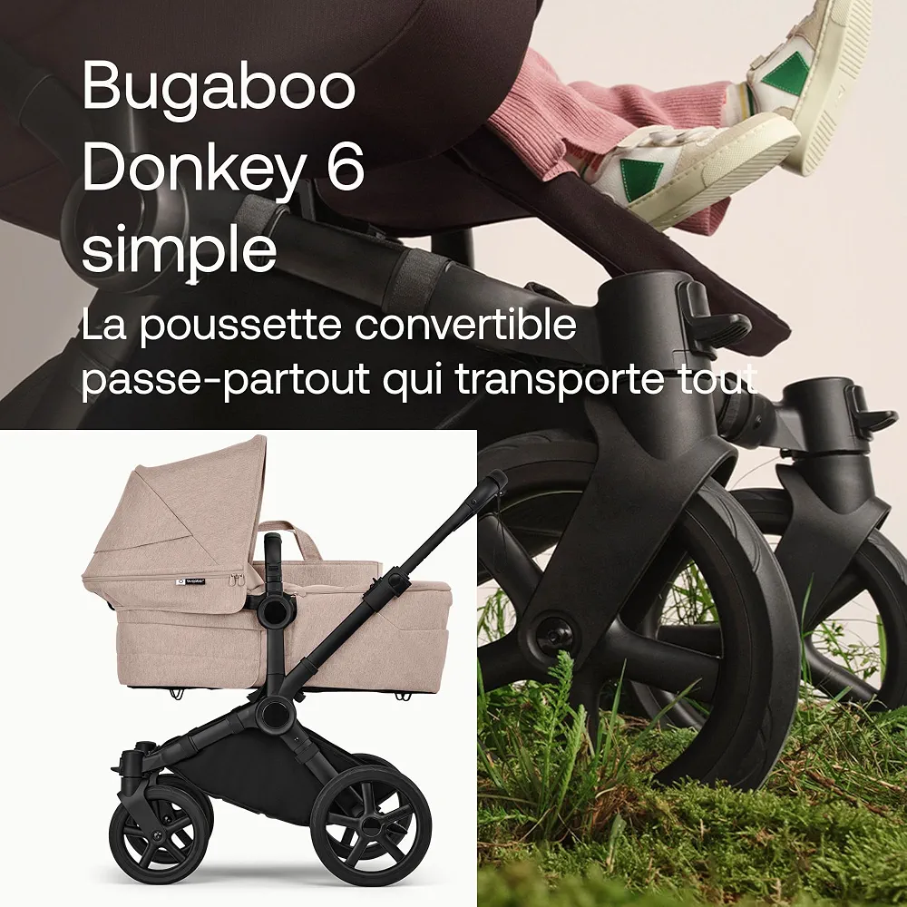 Poussette Bugaboo Donkey 6 simple, convertible en modes double et jumeaux