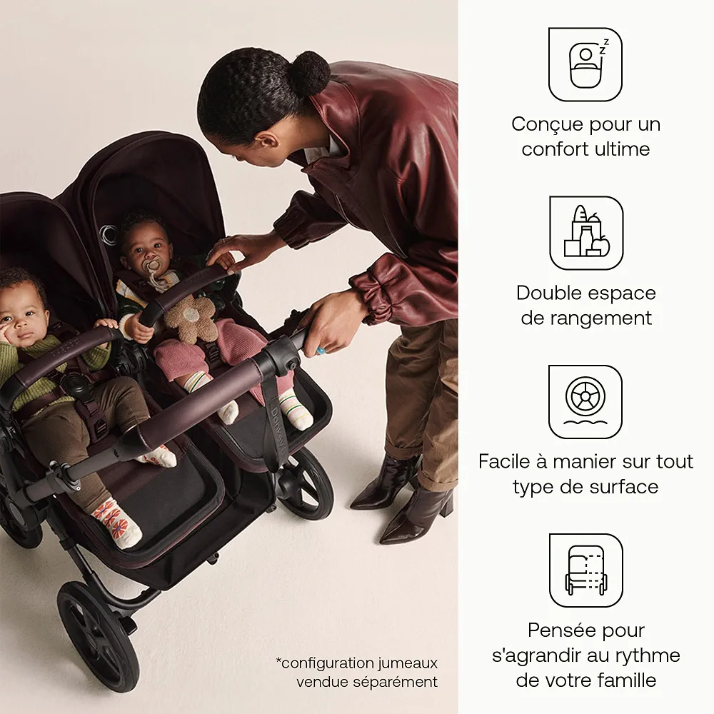 Poussette Bugaboo Donkey 6 simple, convertible en modes double et jumeaux