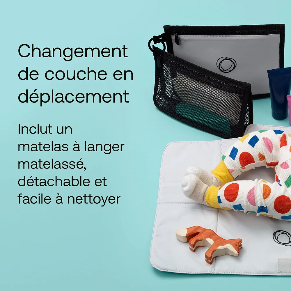 Bugaboo Sac à dos à langer, sac durable fabriqué à partir de matériaux recyclés, hydrofuge, facile à nettoyer, comprenant un matelas à langer et un porte-bouteille isotherme, Midnight Black