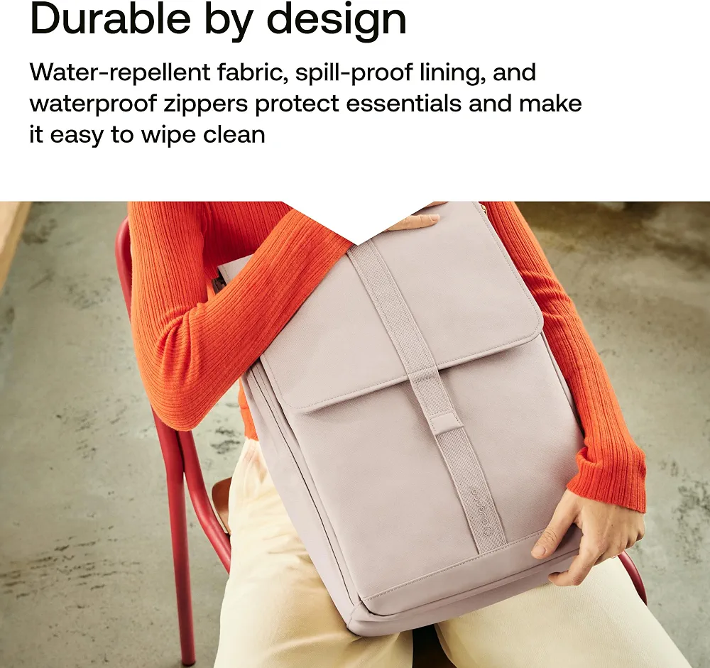 Bugaboo Sac à dos à langer, sac durable fabriqué à partir de matériaux recyclés, hydrofuge, facile à nettoyer, comprenant un matelas à langer et un porte-bouteille isotherme, Midnight Black