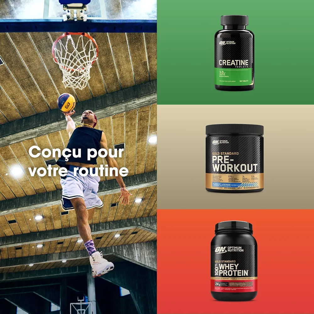 Optimum Nutrition Creatine Capsules, 180 Comprimés | Non Aromatisé, 60 Portions, 3g de Créatine Monohydrate, Soutient la Performance pendant les Entraînement de Haute Intensité