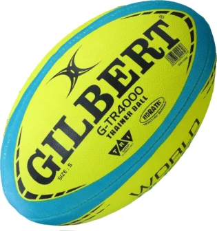 World Rugby Shop X Gilbert G-TR4000 Rugby Ball - Adult and Youth Sizes 3, 4, and 5 - Hand Stitched - 3 Ply Construction