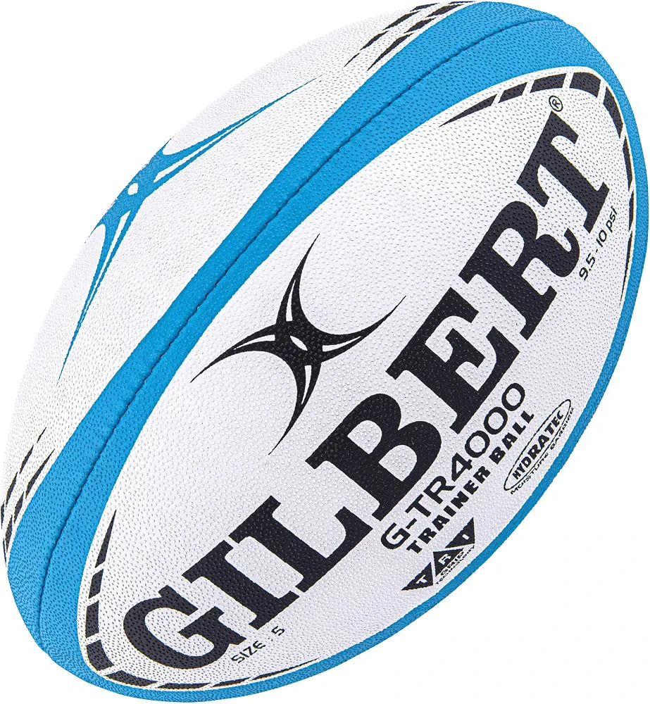 Gilbert G-TR4000 Rugby Training Ball – Hand Stitched with Patented Triangular Grip – Durable 3-Ply Waterproof Surface for College & Club Practice