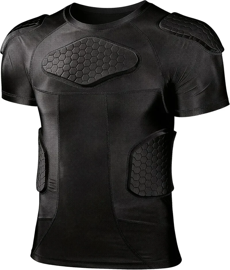 Men Padded Proctective Shirt Pads Chest Rib Protector Padded Football Shirt Protective Gear
