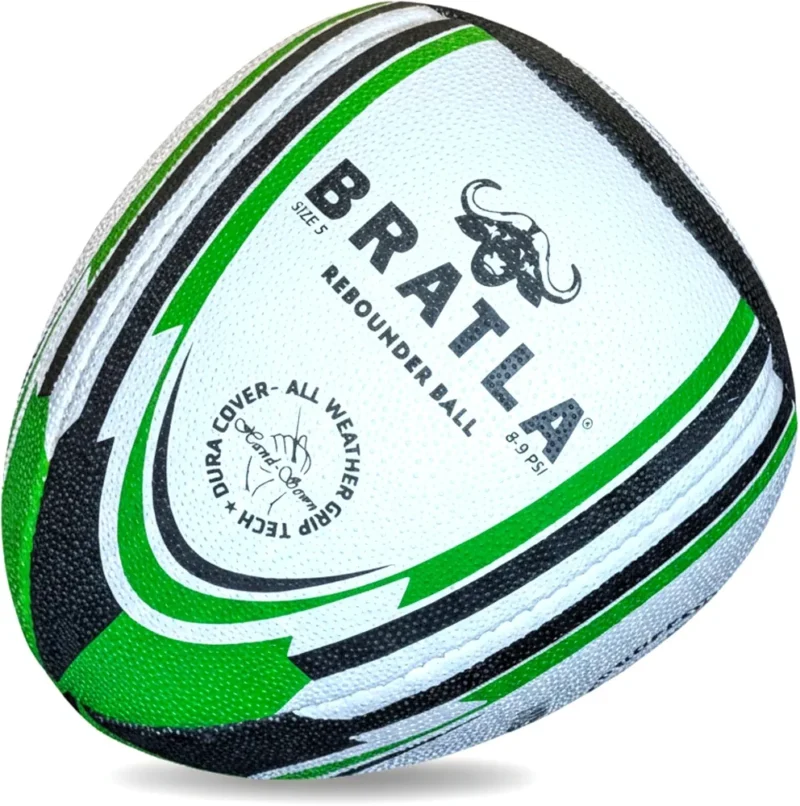 Pro Size 5 Rugby Rebounder Ball – Half-Ball for Solo Training, Passing & Catching Practice – Durable Grip – Training Weight – Teens & Adults