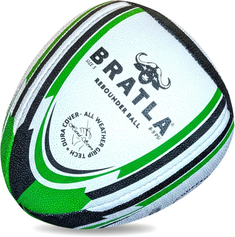 Pro Size 5 Rugby Rebounder Ball – Half-Ball for Solo Training, Passing & Catching Practice – Durable Grip – Training Weight – Teens & Adults