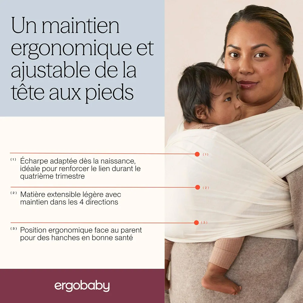 Écharpe de Portage Ergobaby Aura Lyocell - Soft Black