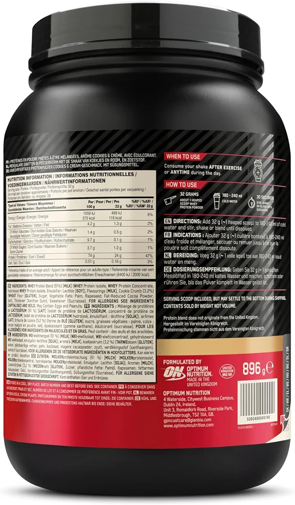 Optimum Nutrition Gold Standard 100% Whey Protéine en Poudre, 896 g | Chocolate Peanut Butter, 28 Portions, 24g de Protéines,BCAA,Soutient la Croissance et la Récupération Musculaires