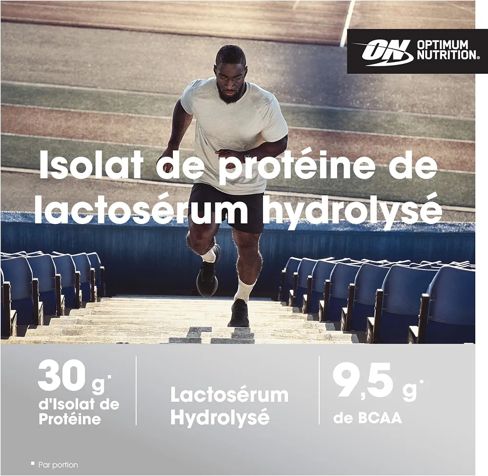 Optimum Nutrition Platinum Hydro Whey, Isolat de whey protéine hydrolysée en poudre avec acides aminés essentiels, glutamine et BCAA, goût Chocolat au lait, 40 portions, 1,6 kg
