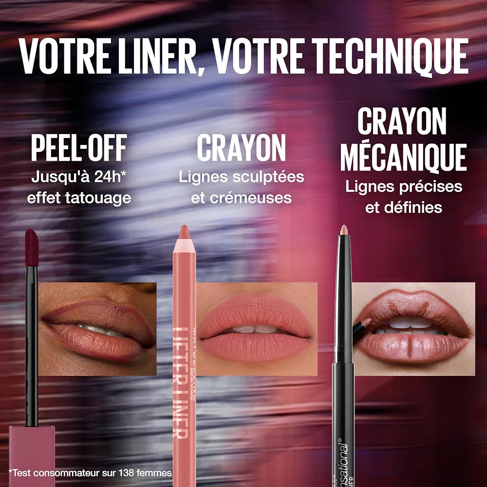 Maybelline New York Liner Lèvres Peel-Off 24H Sans Transfert 001 Aura