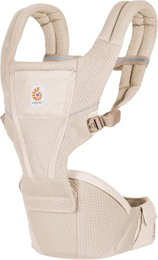amz-911m4bicvml-6570060b Porte-bébé Ergobaby Alta Hip Seat avec siège de hanche pour bébés et jeunes enfants à partir de 4 mois (5,5 kg - 20,4 kg), porte-bébé avec siège de hanche en Mesh SoftFlex, Pearl Grey